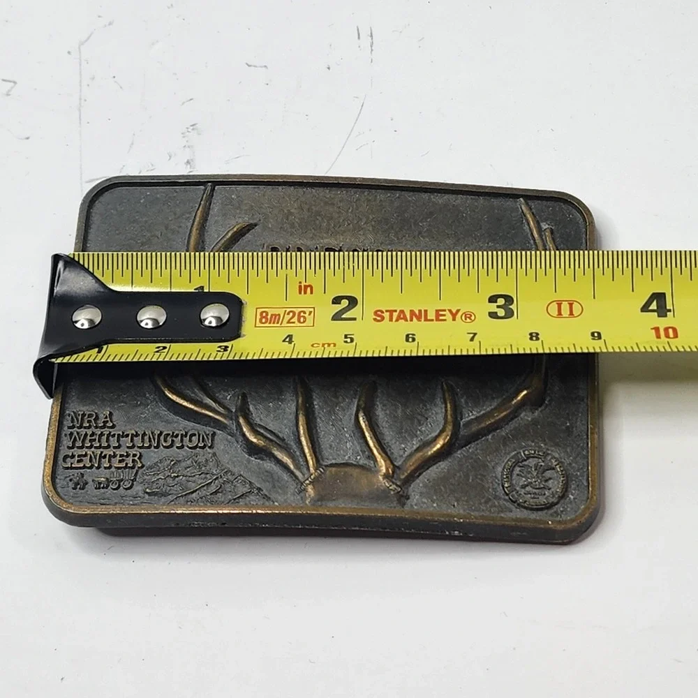 Vintage Solid Brass Belt Buckle. Preserve Our Shooting Heritage/ NRA Whittington